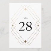 5 x 7金ゴールド白クラシック色結婚のテーブル番号 (正面)