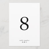 5 x 7黒シンプルいモダン結婚表の番号 (正面)