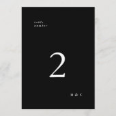 5 x 7黒シンプルいモダン結婚表の番号 (正面)