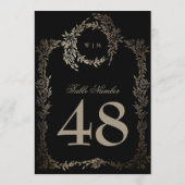 5 x 7黒金ゴールドエボニーリース結婚のテーブル番号 (裏面)