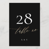 5 x 7黒金ゴールド書結婚の表番号 (裏面)