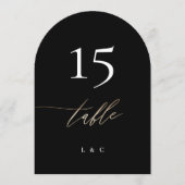 5 x 7黒金ゴールド書結婚の表番号 招待状 (正面)