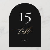 5 x 7黒金ゴールド書結婚の表番号 招待状 (裏面)