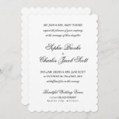 5" x 7"のクラシックスキャロプ結婚式招待状 招待状 (正面/裏面)