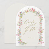 5 x 7 アーチ型 カード＆ギフト フラワーブライダルシャワー サイン 招待状 (正面/裏面)