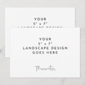 5 x 7" カード印刷用ランドスケープ横テンプレート 招待状 (正面/裏面)