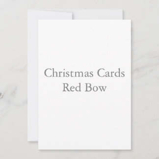 5" x 7" スクエアクリスマスカード 赤いリボン シーズンカード