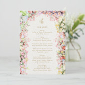 5 x 7 フランスのシャトー風フラワーサマーの結婚式 メニュー (スタンド正面)