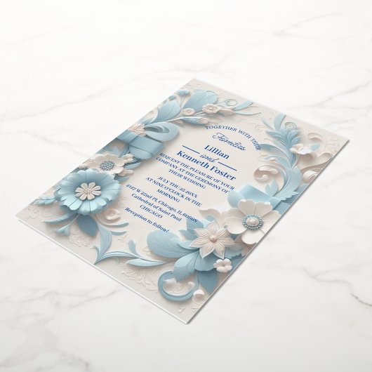 5" x 7" ホイル招待状 箔招待状 (回転した状態)