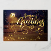 5" x 7"ホリデーフォトフォイル招待状 箔招待状 (正面)