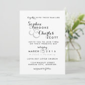 5" x 7" モダンチャーム ウェディング招待状 テンプレート (スタンド正面)