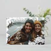 5" x 7" ラスティックシルバーフォイル Save the Date カード (立ち正面)