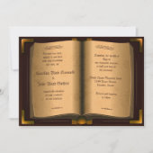 *5" x 7"古代ヴィンテージの革本の結婚式 招待状 (正面)