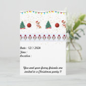 5 x 7 犬のクリスマス招待状カード 招待状 (スタンド正面)