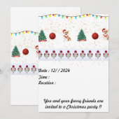 5 x 7 犬のクリスマス招待状カード 招待状 (正面/裏面)