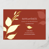 5 x 7 秋の結婚式 Save The Dates 箔招待状 (正面)