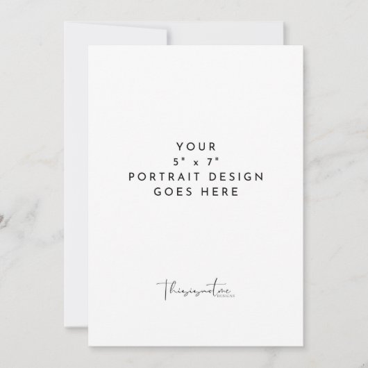 5 x 7" 縦ポートレートカード印刷テンプレート 招待状 (正面)