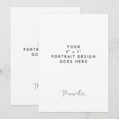 5 x 7" 縦向きポートレートカード印刷テンプレート 招待状 (正面/裏面)