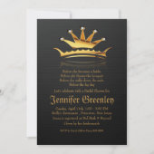 5" x 7"金ゴールドクイーンク王室のラウン招待状 招待状 (正面)