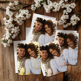 5" x 7"金素朴箔実在の日付を保存 箔シーズンカード