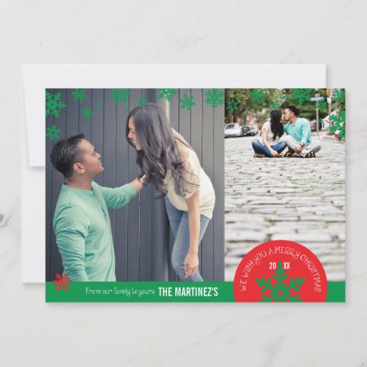 5 x 7 2フォトスノーフレークフォトカード シーズンカード (正面)