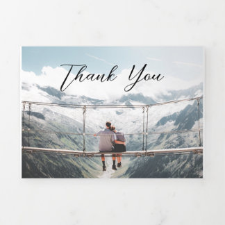 5" x 7" 3つ折り文字折りホリデーカード 三つ折りクリスマスカード