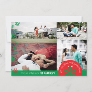 5 x 7 4フォトスノーフレークフォトカード シーズンカード