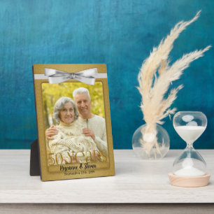 5 x 7 50周年結婚写真 フォトプラーク
