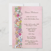 5 x 7 50th Birthday Party春開花テンプレート 招待状 (裏面)