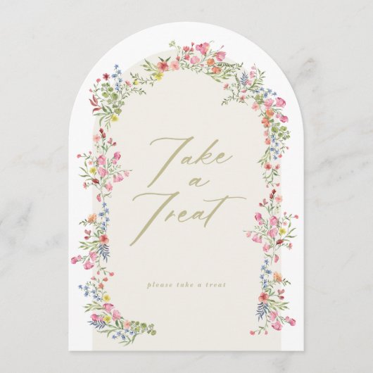 5 x 7 arch floral take a treat bridal shower sign 招待状 (正面)