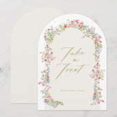 5 x 7 arch floral take a treat bridal shower sign 招待状 (正面/裏面)
