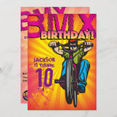5 x 7 BMXの誕生日の招待状 招待状 (正面/裏面)