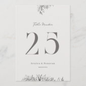 5 x 7 Botanical Wedding Table Number 招待状 (正面)