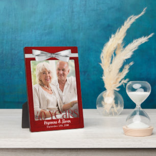 5 x 7 Ruby 40thの結婚アニバーサリーフォト フォトプラーク