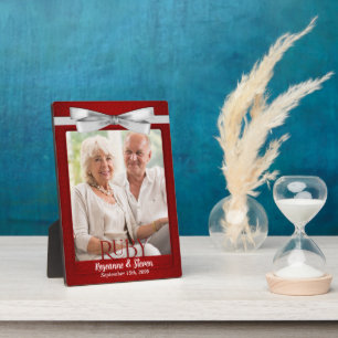 5 x 7 Ruby 40thの結婚アニバーサリーフォト フォトプラーク