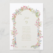 5 X 7 spring floral arch Guest Names Table Number (正面)