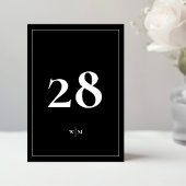 5 x 7 White Frame Black Wedding Table Numbers 招待状