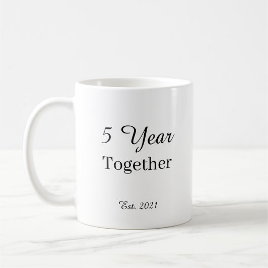 5 Year Anniversary Mug – First Wedding Anniversary コーヒーマグカップ (左)