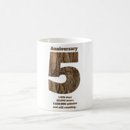 5 Year Anniversary - Wood Anniversary Milestone コーヒーマグカップ