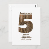 5 Year Anniversary - Wood Anniversary Milestone ポストカード (正面/裏面)