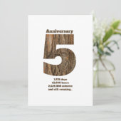 5 Year Anniversary - Wood Anniversary Milestone 招待状 (スタンド正面)