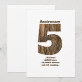 5 Year Anniversary - Wood Anniversary Milestone 招待状 (正面/裏面)