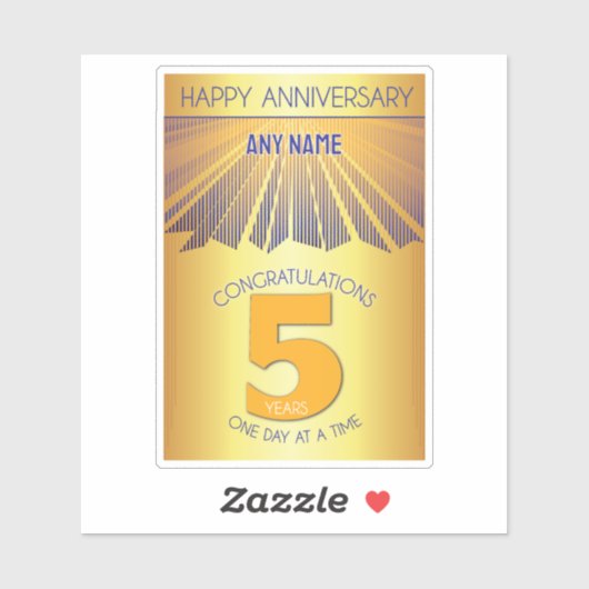 5 Year | Golden Ray 12 Step CUSTOM NAME シール (シート)