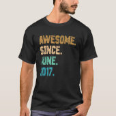 5 Year Old Awesome Since June 2017 5th Birthday Tシャツ (正面)