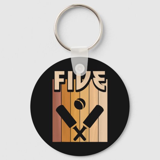 5 Year Old Cricket Birthday Boy Girl 5th Birthday  キーホルダー (正面)