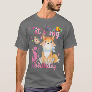5 Year Old Fox 5th Birthday Party Animal Fox Lover Tシャツ