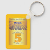 5 Year Sober Anniversary | Golden Ray 12 Step キーホルダー (裏面)