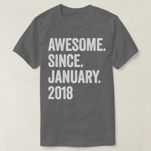 5 Years Awesome Since January 2018 5th Birthday1 Tシャツ (デザイン正面)