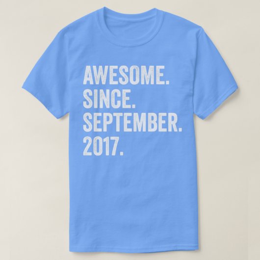 5 Years Old Awesome Since September 2017 5th Birth Tシャツ (デザイン正面)