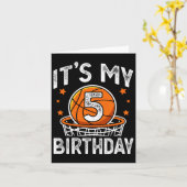 5 Years Old Kids Bysketbyll Sport 5th Birthday Boy カード (黄色い花)